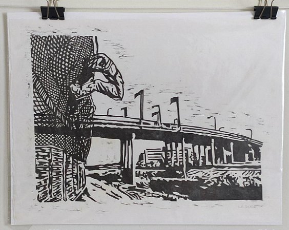 Xilogravura - Brinca El Borde/Cruzando la frontera