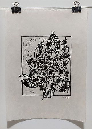 Linoleogravura - Crisântemo