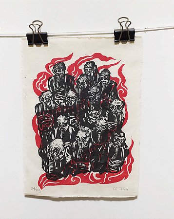 Linoleogravura - Máscaras de Gás