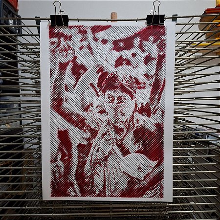 Stencil - Mujer zapatista con niñx
