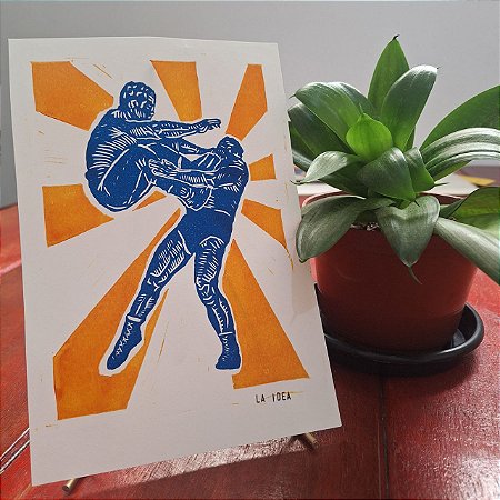 Linoleogravura - Lucha Libre
