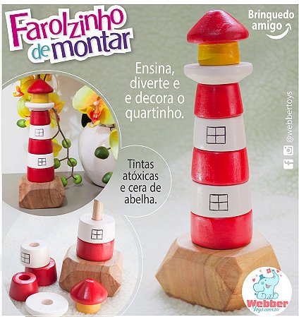 Madeira - FAROL DE MONTAR MONTESSORI  - 27cm Altura