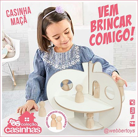 Madeira - CASINHA BONECA MONTESSORI MAÇÃ