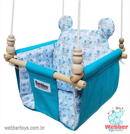 BALANÇO SENSORIAL -  ALMOFADA AZUL ELEFANTINHOS