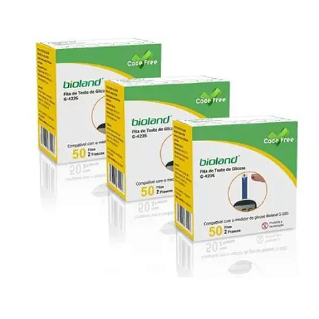 Kit 150 Fitas de glicose para Glicosímetro Modelo G-425-3 - Bioland