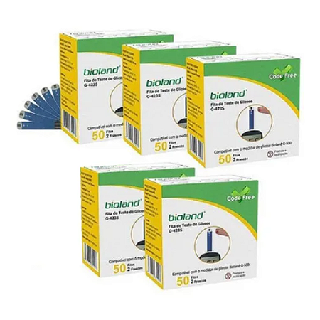 Kit 250 Fitas de glicose para Glicosímetro Modelo G-425-3 - Bioland