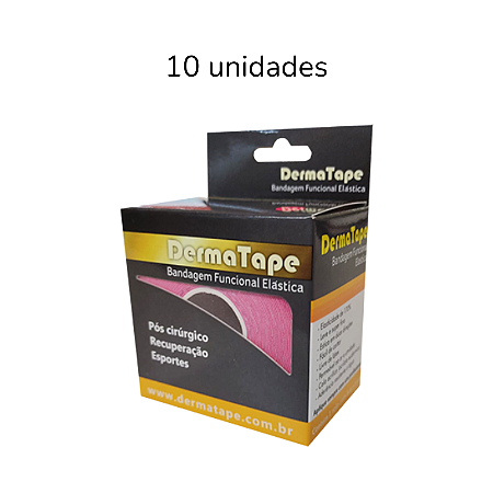 KIT 10 Fitas Kinésio Bandagem Funcional Elástica 5cm x 5mt Dermatape