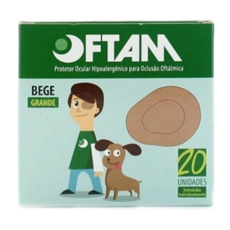 Oftam Tampão Ocular Bege Grande – Caixa c/20