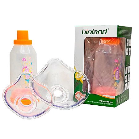 Espaçador Para Bombinha de Medicamento Asma Adulto e Infantil c/2 Máscaras de Silicone Bioland