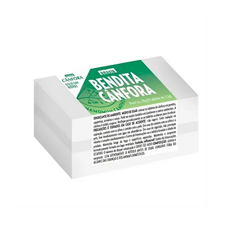 Aromatizador Cânfora Bendita Cânfora 28G Estojo c/8 Tabletes