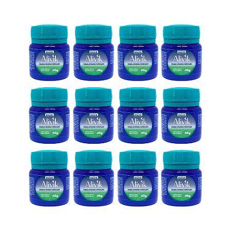 Kit 12 Pomadas Alivik Bravir 40g Alívio Refrescante Muscular