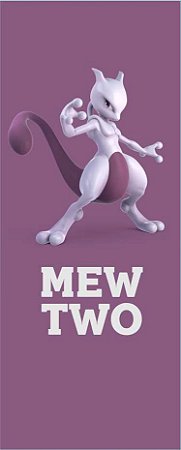 Quadro de Metal 26x11 Pokémon - Mewtwo