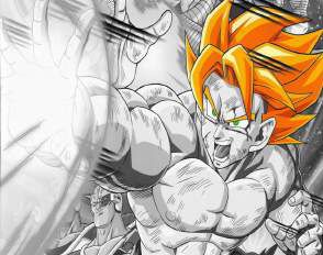 Quadro de Metal 26x19 Dragon Ball Z - Goku Super Saiyajin