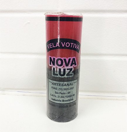 Vela 7 Dias 250 Gr Bicolor Vermelha/Preta