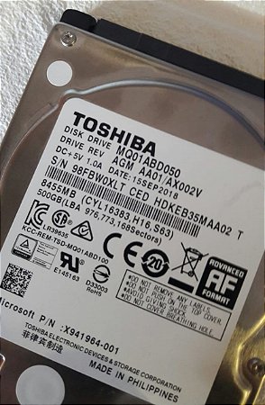 HD INTERNO 500 GB TOSHIBA MQ01ABD050