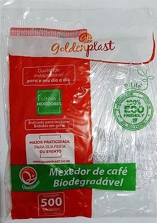 Mexedor de Café Biodegradável 9cm C/500 Golden| Mrc Comércio - Mrc Comércio  Loja Online - Compre Sem Sair de Casa