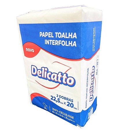Papel Toalha Interfolha com 2 Dobras 22,5x20cm 5.000 folhas Delicatto