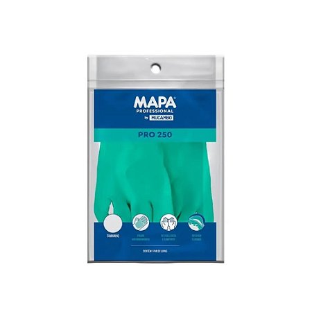 Luva de Látex Verde P Forrada Mucambo Pro 250 C.A 2429