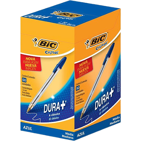 Caneta Esferográfica Bic Cristal Azul Caixa com 50 unidades