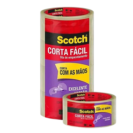 Fita Adesiva Empacotamento Corta Fácil 45mmx40m 4 UN Scotch