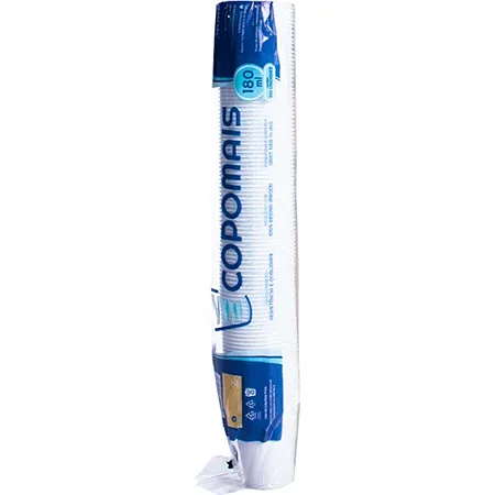 Copo Plástico Descartável Branco 180ml PT 100 Un Copomais