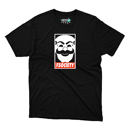 Camisa Fsociety Mr. Robot Preta DTF