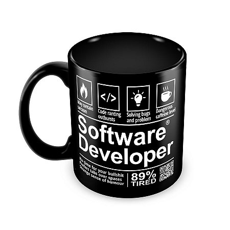 Caneca Software Developer preta