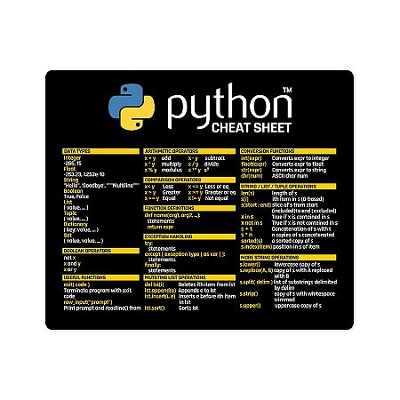 Mouse Pad Python Commands Cheat Sheet