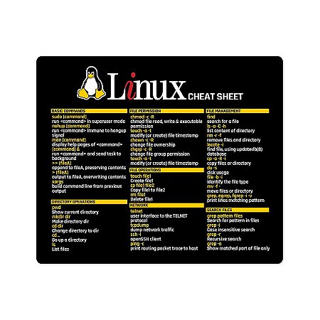 Mouse Pad Linux Commands Cheat Sheet