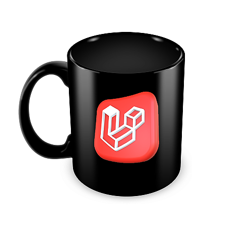 Caneca Laravel 3D preta