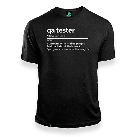 Camisa QA Tester Definition Preta