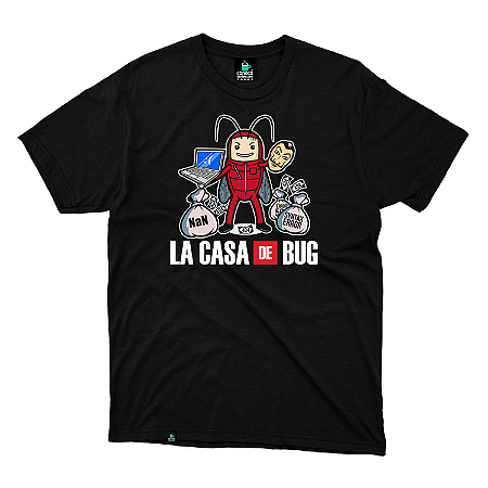 Camisa La Casa de Bug preta DTF