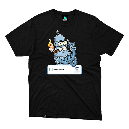 Camisa Bender Captcha I'm Not a Robot preta DTF