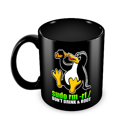 Caneca Linux Sudo rm -rf preta
