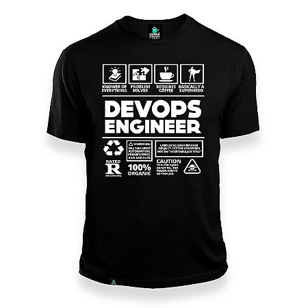 Camisa Devops Enginner preta DTF