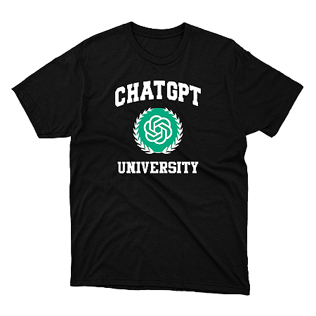 Camisa Chat GPT University preta DTF