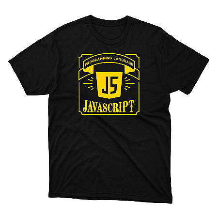 Camisa Javascript Retrô preta DTF