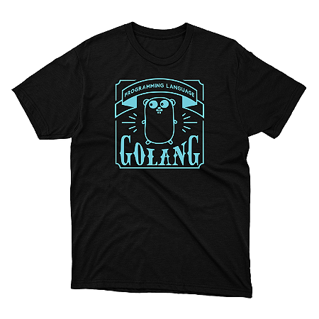 Camisa Go Lang Retrô preta DTF