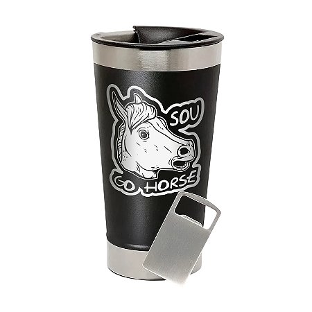 Copo Térmico de Aço Inox Sou Go Horse Preto