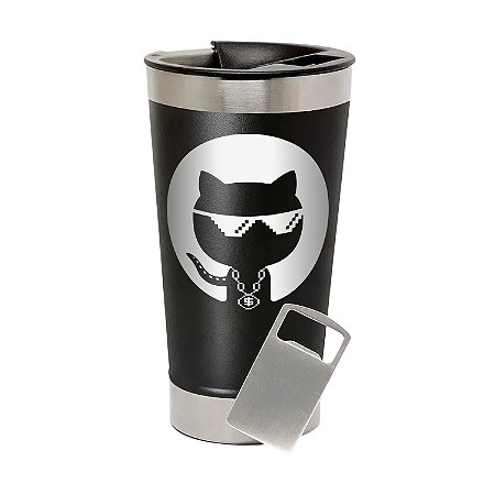 Copo Térmico de Aço Inox Thug Hub Preto