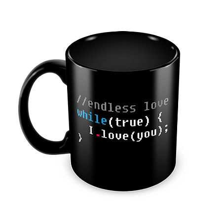 Caneca While Love preta