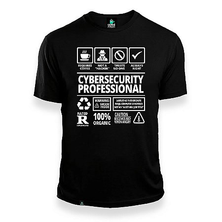 Camisa Cybersecurity Professional preta DTF