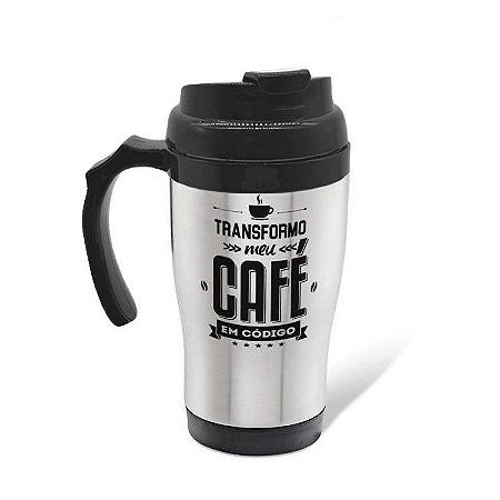 Caneca Semi-térmica Transformo meu Café em Código 500ml