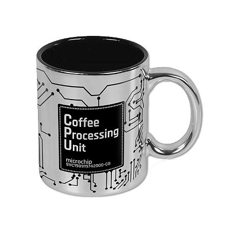 Caneca CPU Coffee Processing Unit Prateada