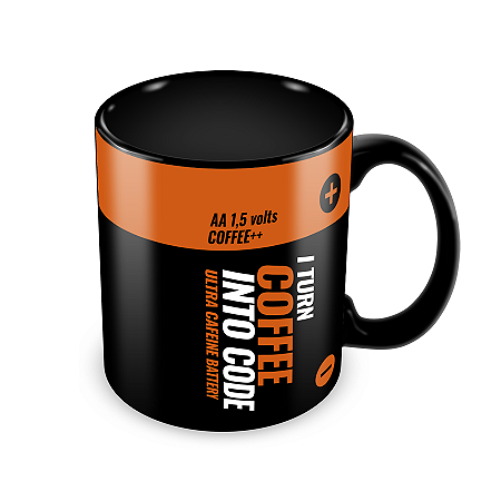 Caneca I Turn Coffee into Code Preta