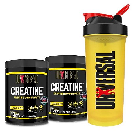 2x Creatina Monohydrate 200g + Coqueteleira - UNIVERSAL NUTRITION