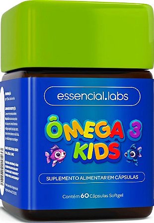 Ômega 3 Kids 60cápsulas Softgel no Fomato de Peixe - ESSENCIAL LABS