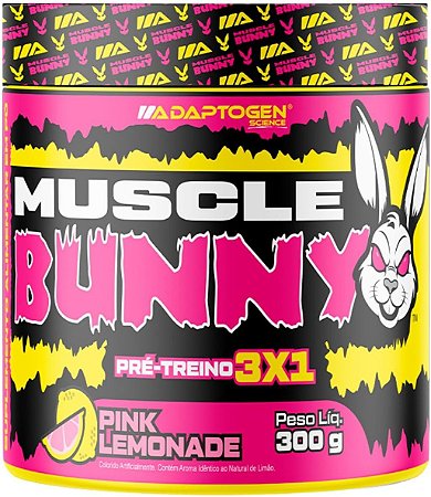 Muscle Bunny Pré-Treino 3x1 sabor Pink Limonade 300g - ADAPTOGEN SCIENCE