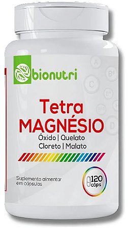 Tetra Magnésio 500mg 120cápsulas - BIONUTRI