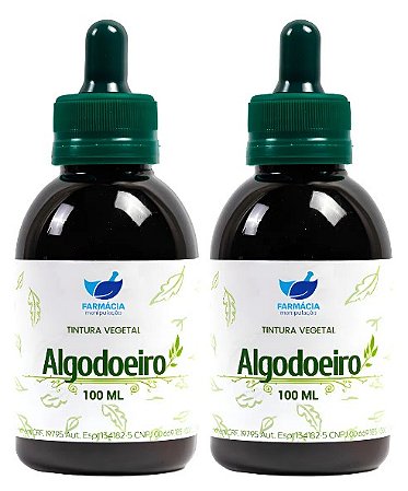 Kit 2x Tintura de Algodoeiro 100ml - FARMÁCIA AQUIMIA MANIPULAÇÃO